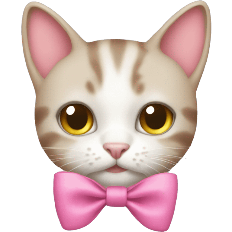 Cat with pink bow emoji