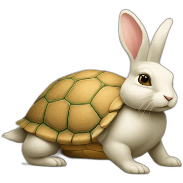 Lapin sur tortue emoji