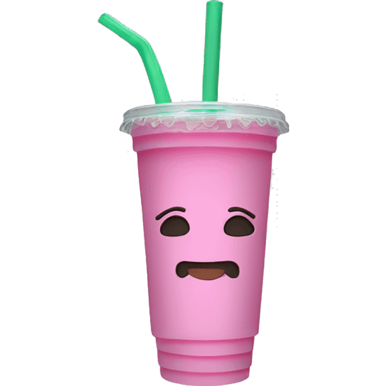 Pink boba tea plastic cup emoji