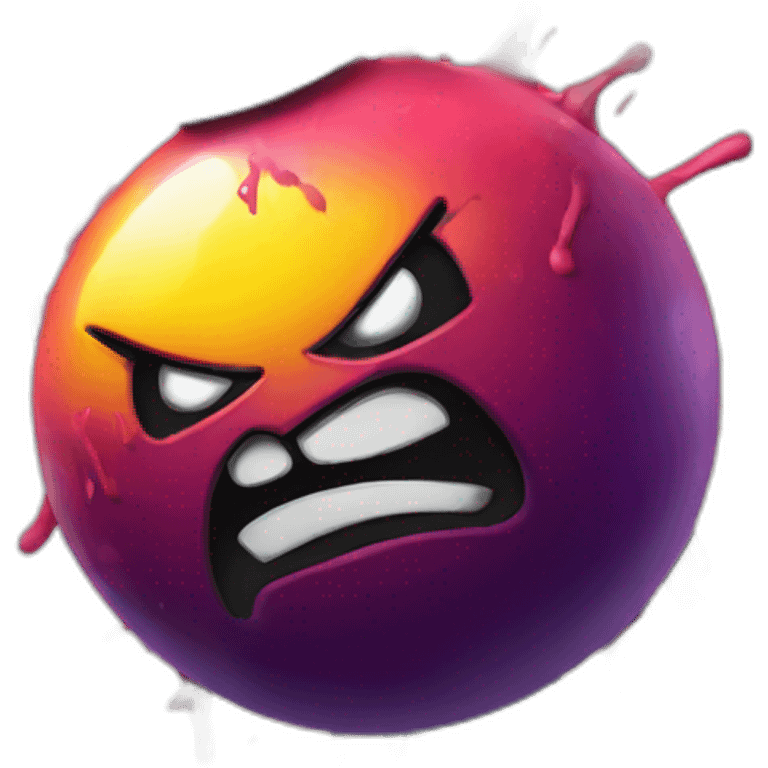 a emoji graffiti styled of a angry bomb with a graffiti spray painting emoji