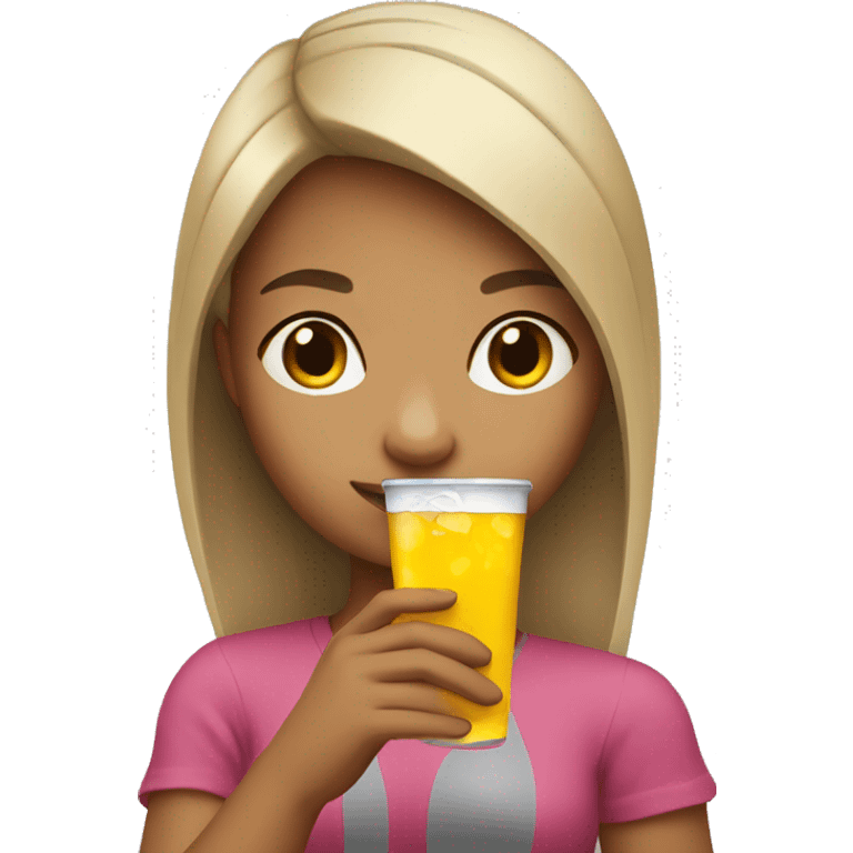 girl with drink in hand emoji