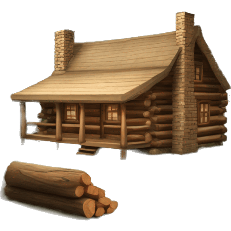 Log Cabin in the woods transparent background  emoji