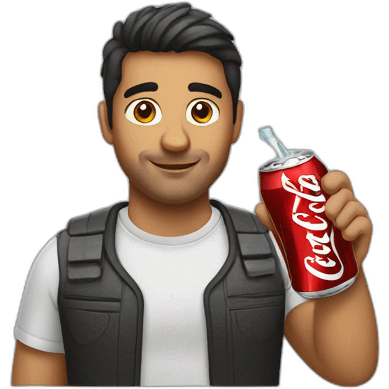 hispanic Man drinking diet coke emoji