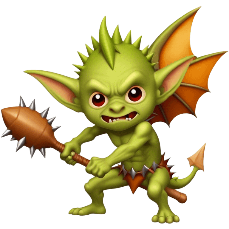 Goblin hitting you with a spiky bat emoji