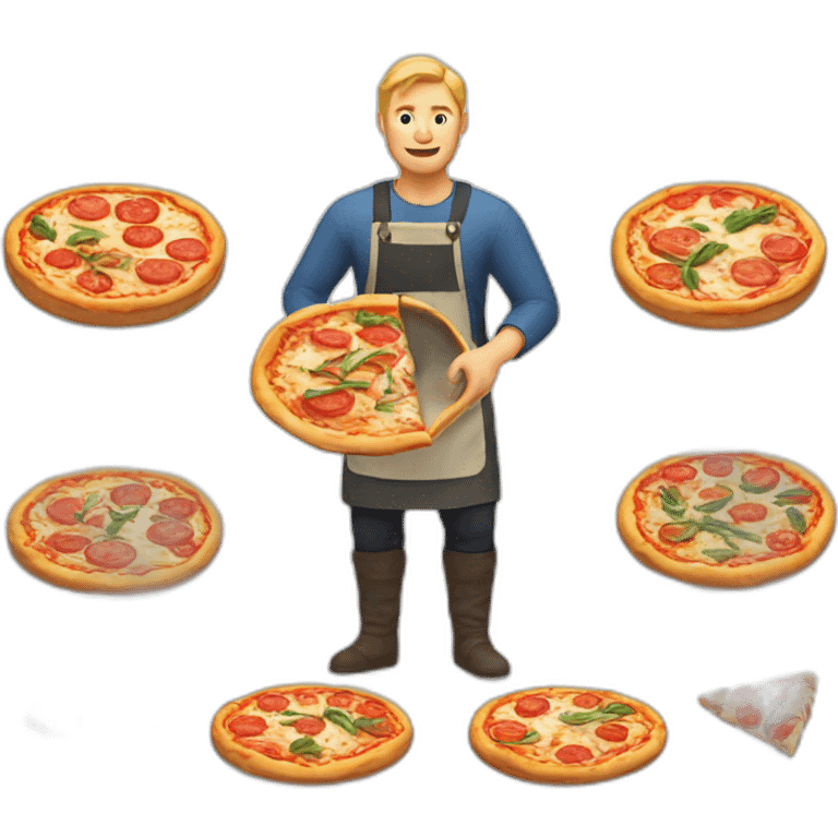 a nordic man making a pizza emoji