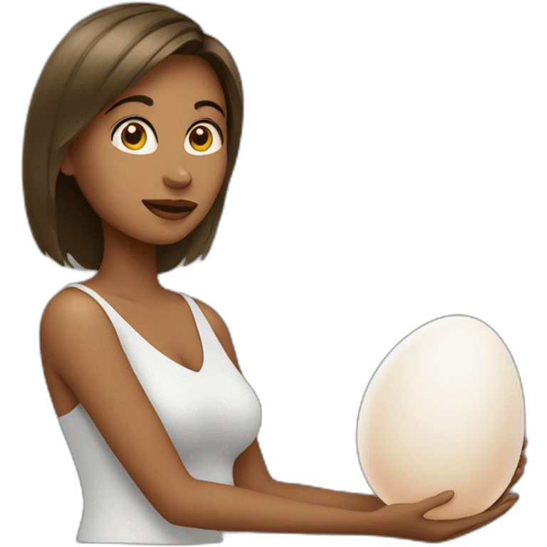 Women with a egg emoji