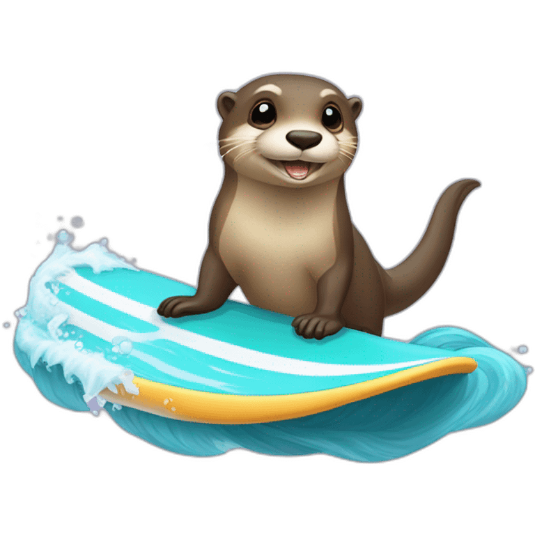 Loutre sur surf emoji