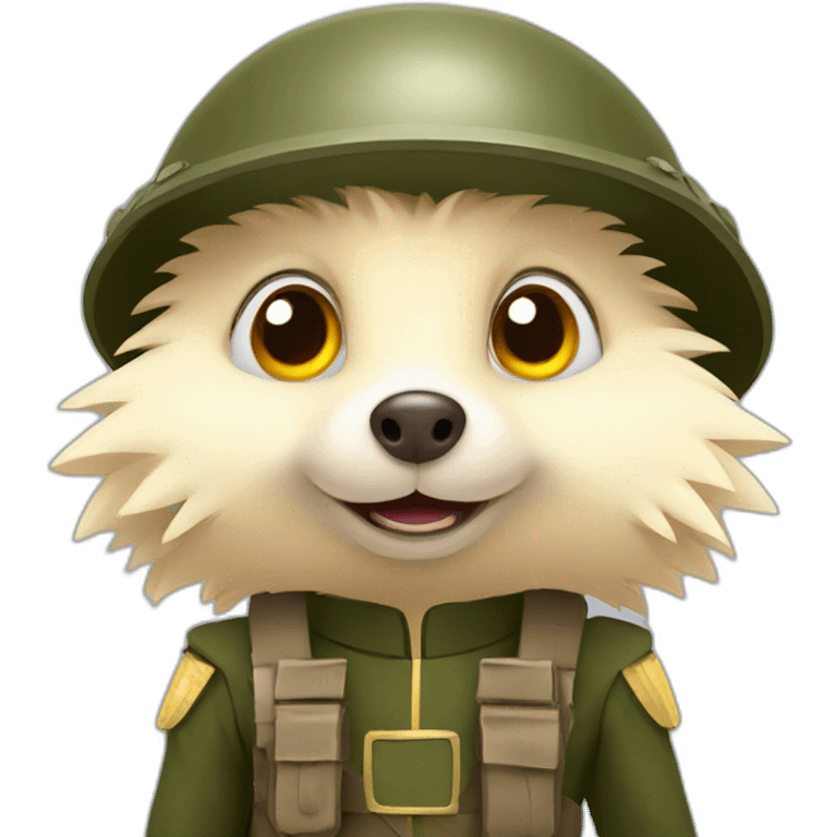 hedgehog as soldier emoji