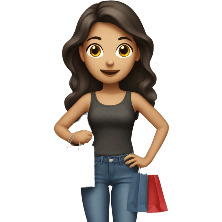 Brunette girl with shopping bags emoji