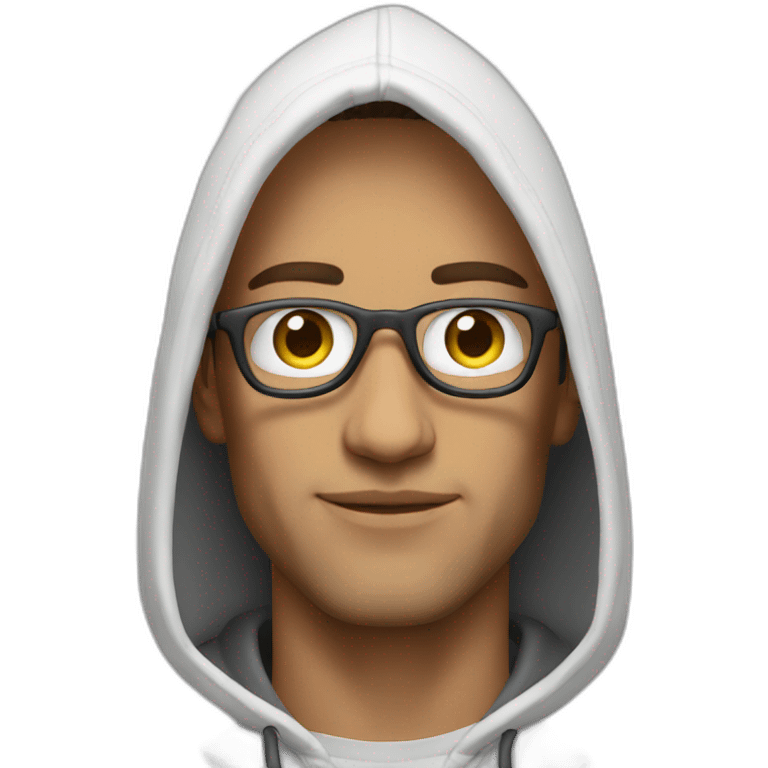 Hoodie white cool Man emoji