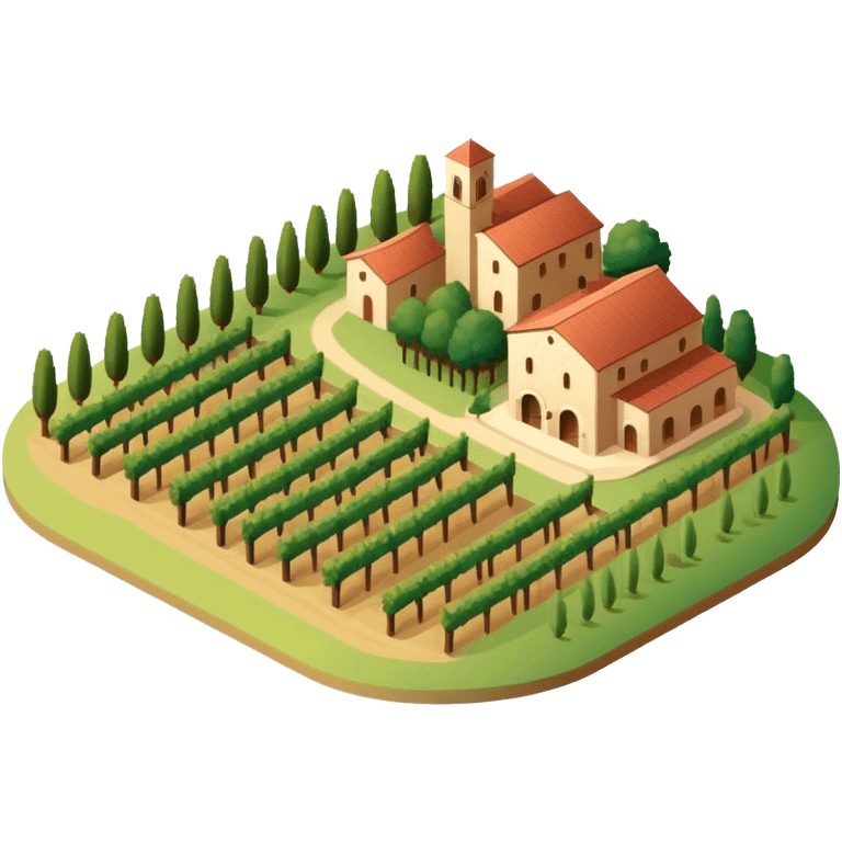 Isometric Tuscany vineyard  emoji