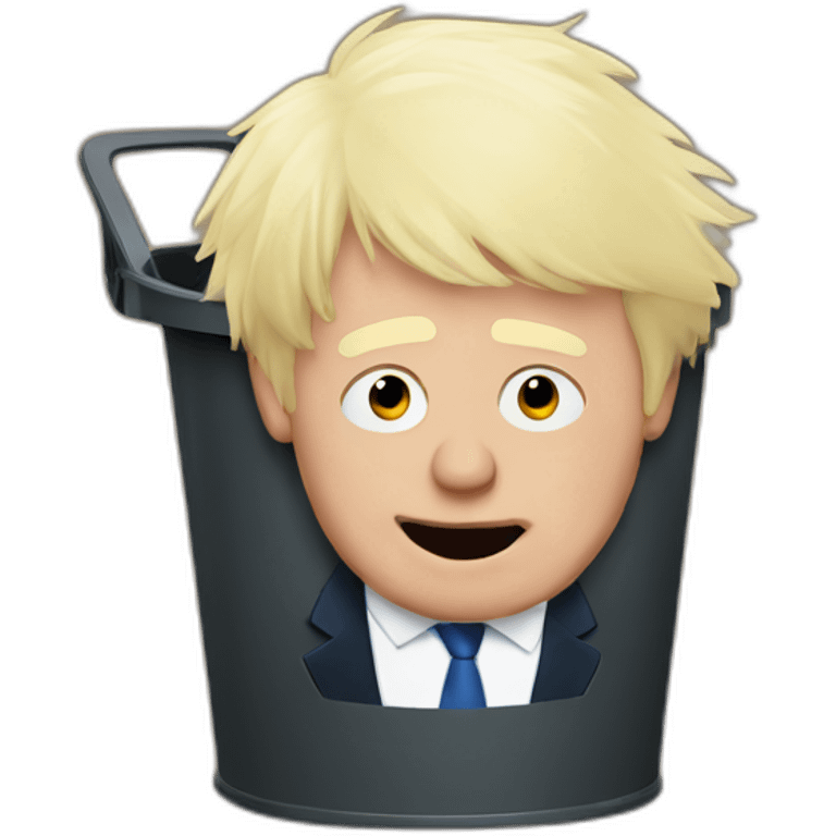 Boris Johnson in a bin emoji