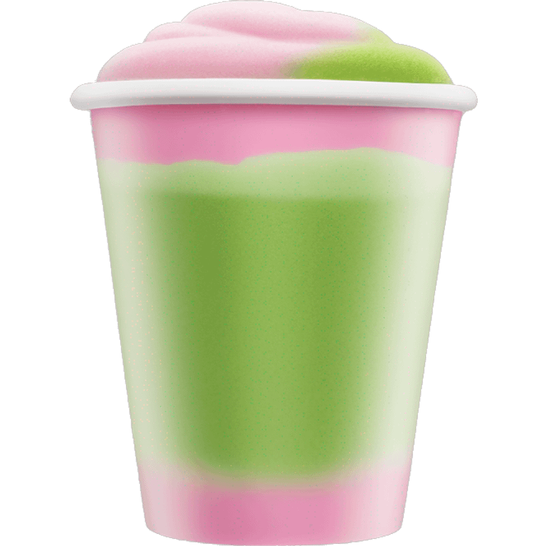 normal Large cup, pink drink, green matcha foam on top  emoji