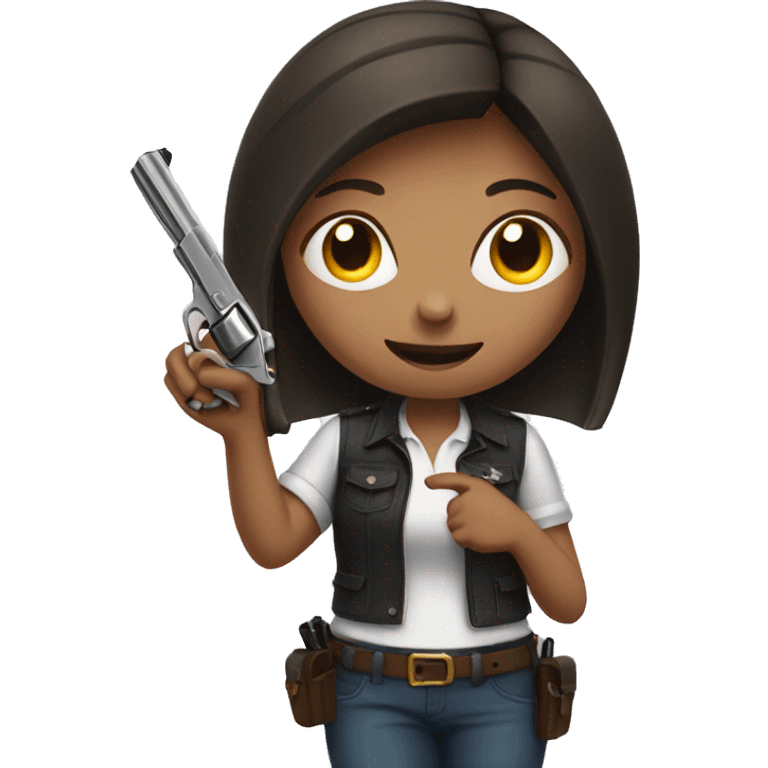 A girl with pistol emoji