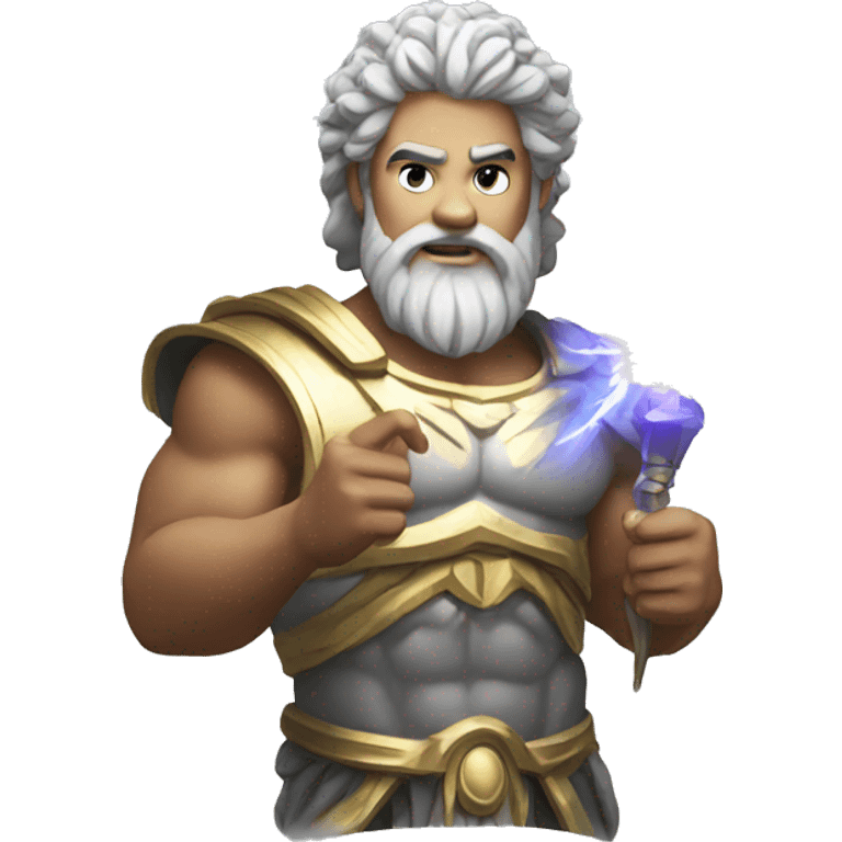 zeus holding a lightining emoji