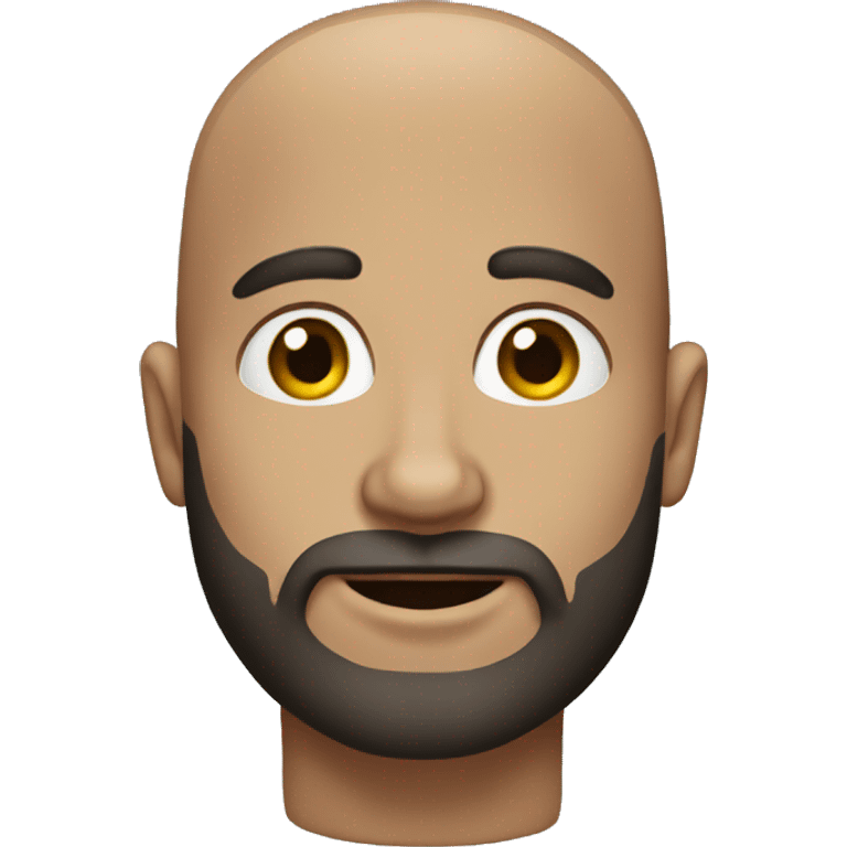 Bald guy with a beard and brown eyes  emoji