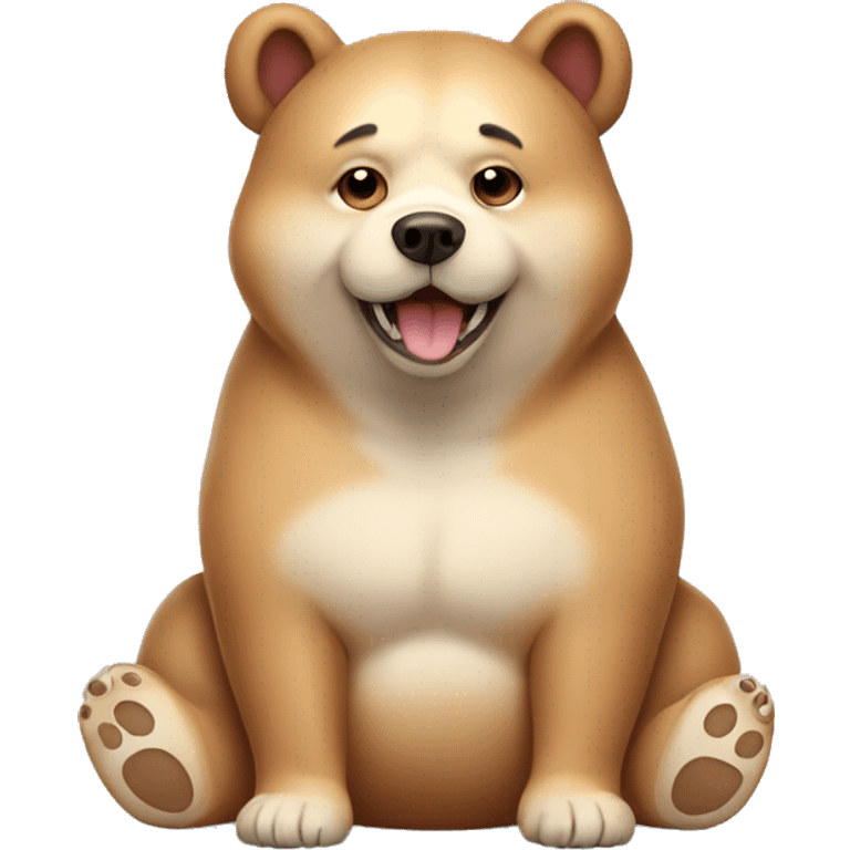 chubby bear dog with a belly emoji