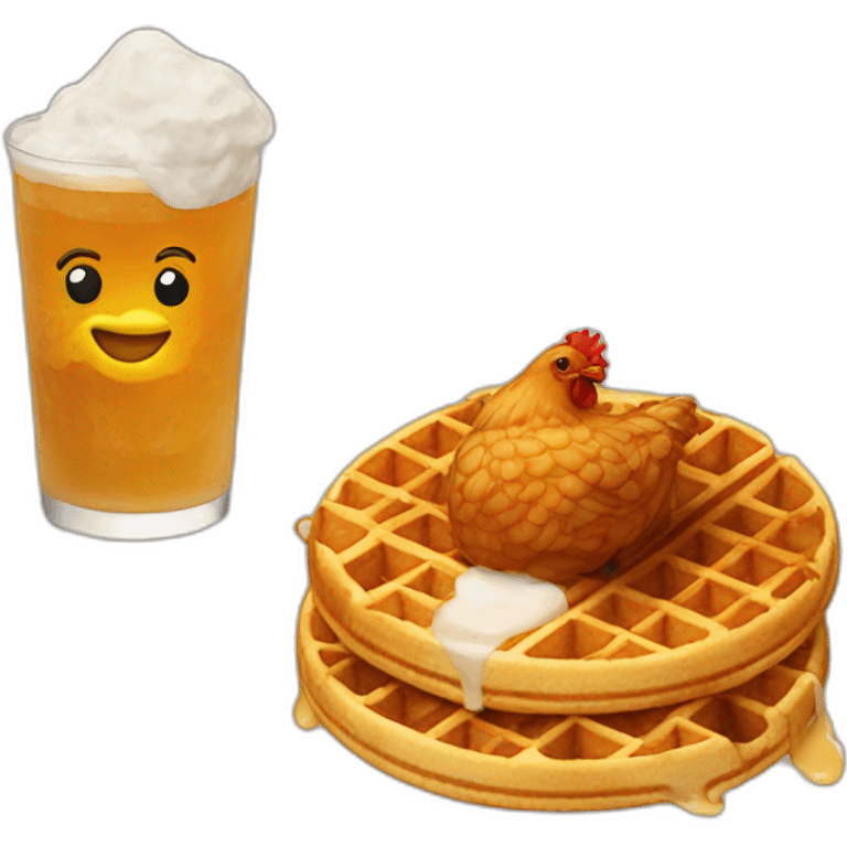 Chicken and waffles emoji