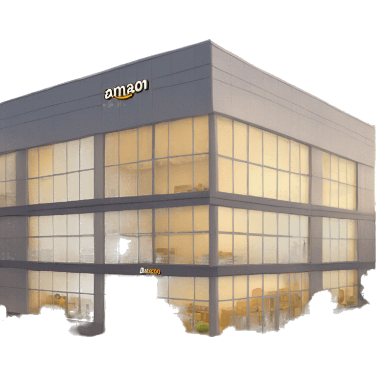 amazon company building with name of the brand (amazon) emoji