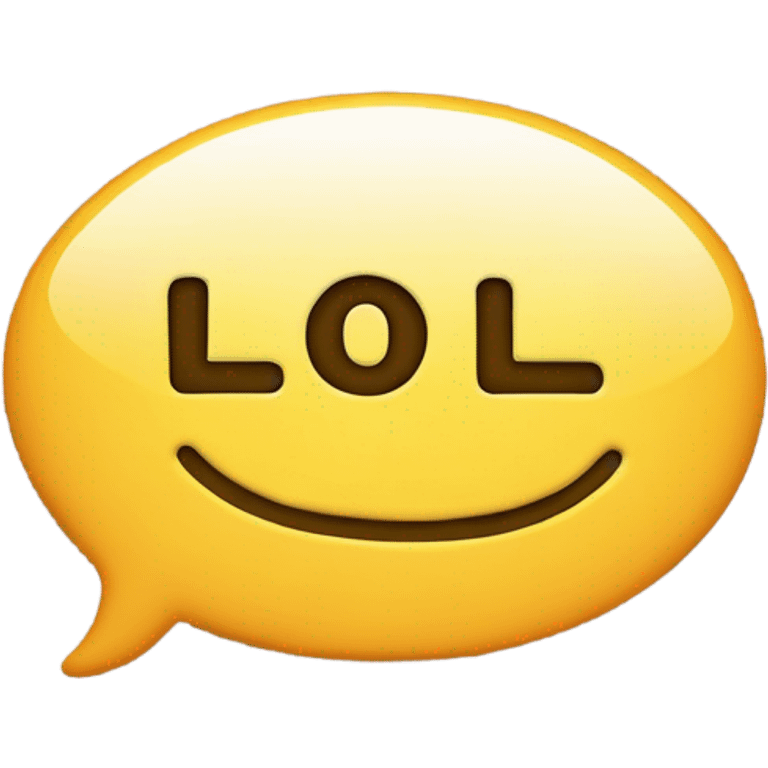 Word bubble saying “lol” emoji