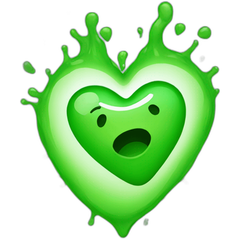 A green heart who vomits emoji