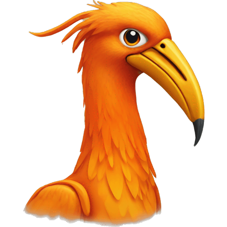 Orange Phoenix + pelican beak emoji