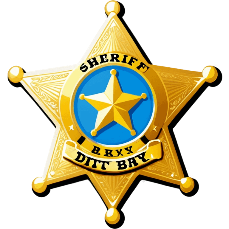 A sheriff badge that says Dirty Barry emoji