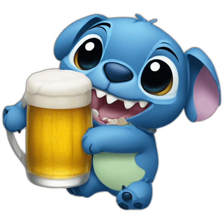 Stitch with beer emoji