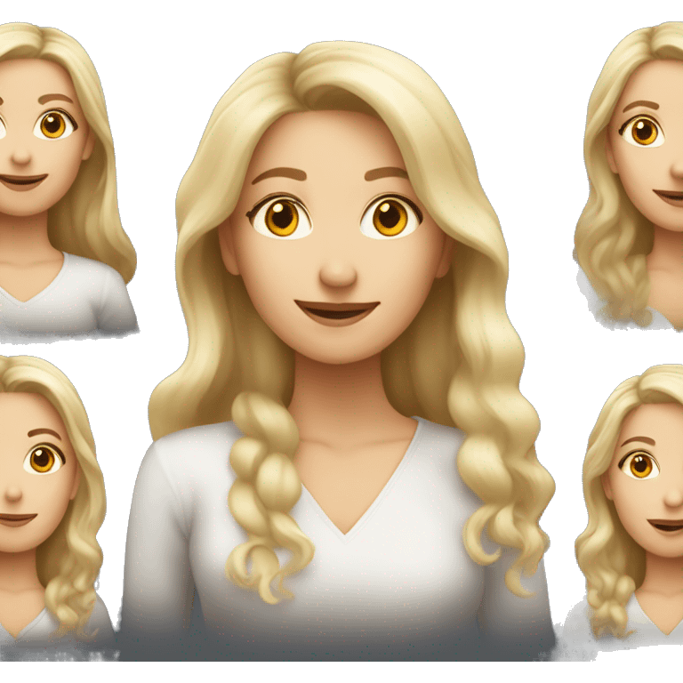 Older blonde woman medium lenght hair younger blonde with long hair emoji