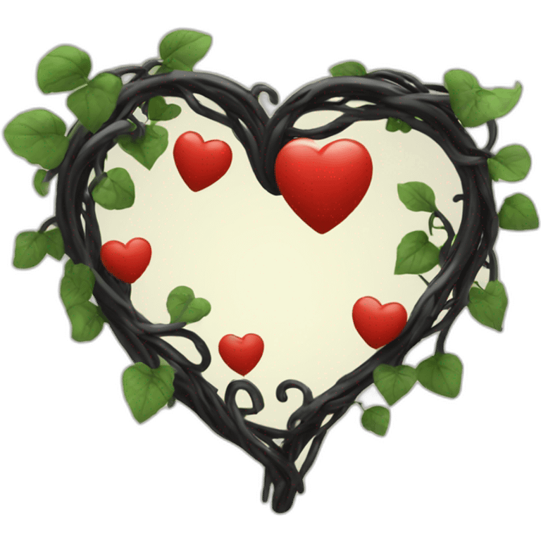 heart shaped black vine frame emoji