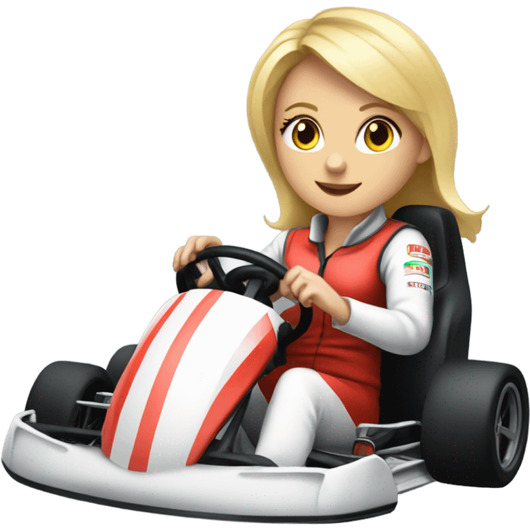 Blonde girl in gokart emoji