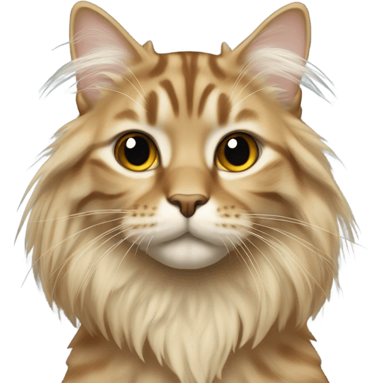 Beige long hair tabby emoji