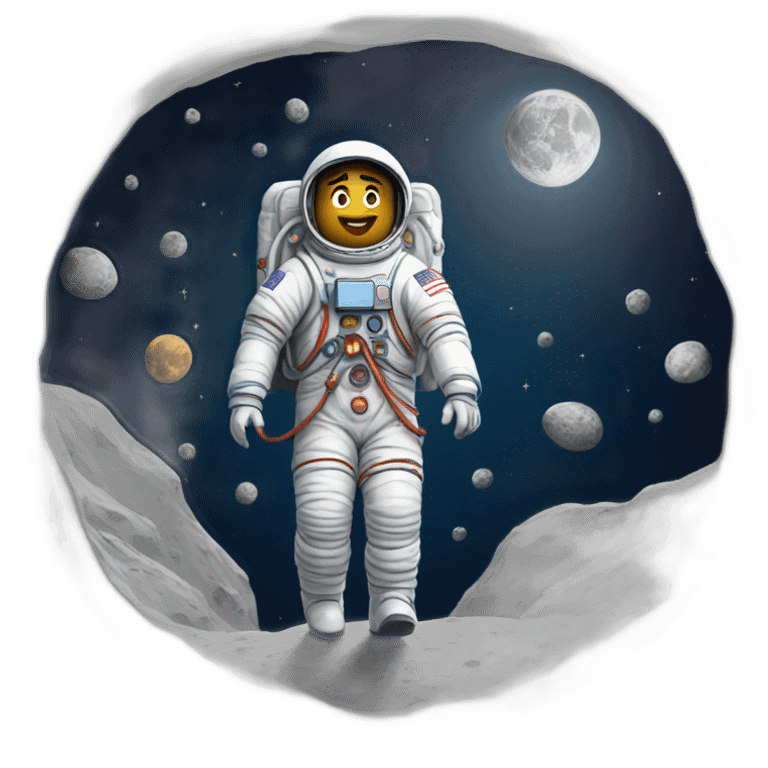 Indian man landing on the moon emoji