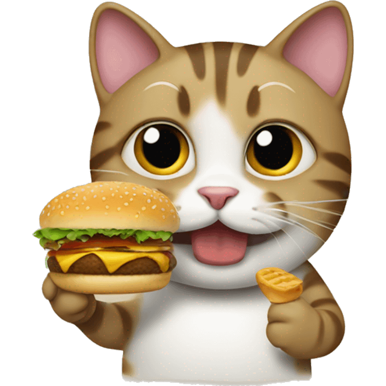 cat eating hamburger  emoji