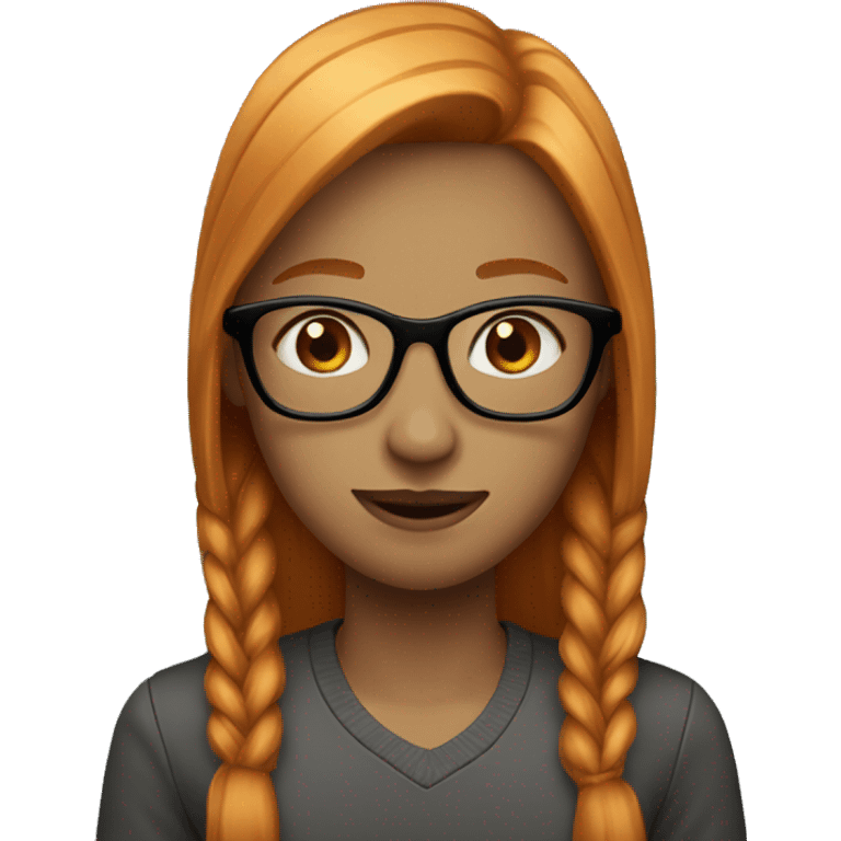 ginger girl with straight hair light eyes braces and glasses emoji