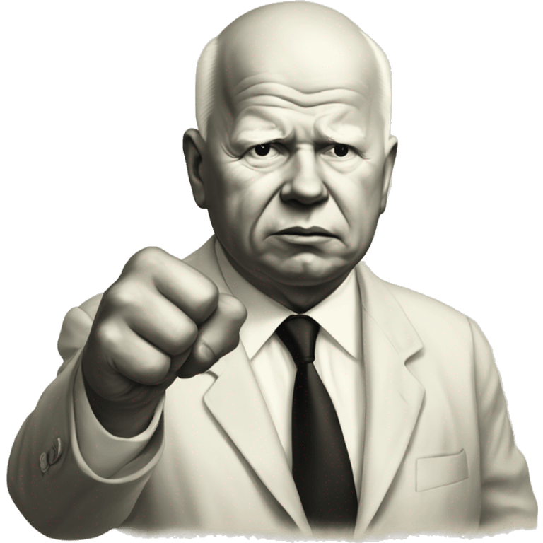 Khrushchev threatens with his fist emoji