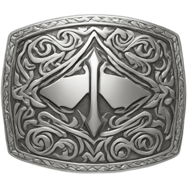 Silver western belt buckle  emoji