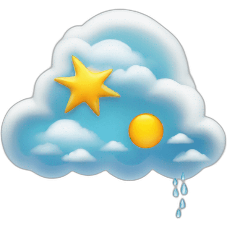 Cloud rain thunder sun star moon emoji