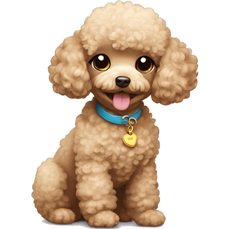 Toy poodle thanking emoji