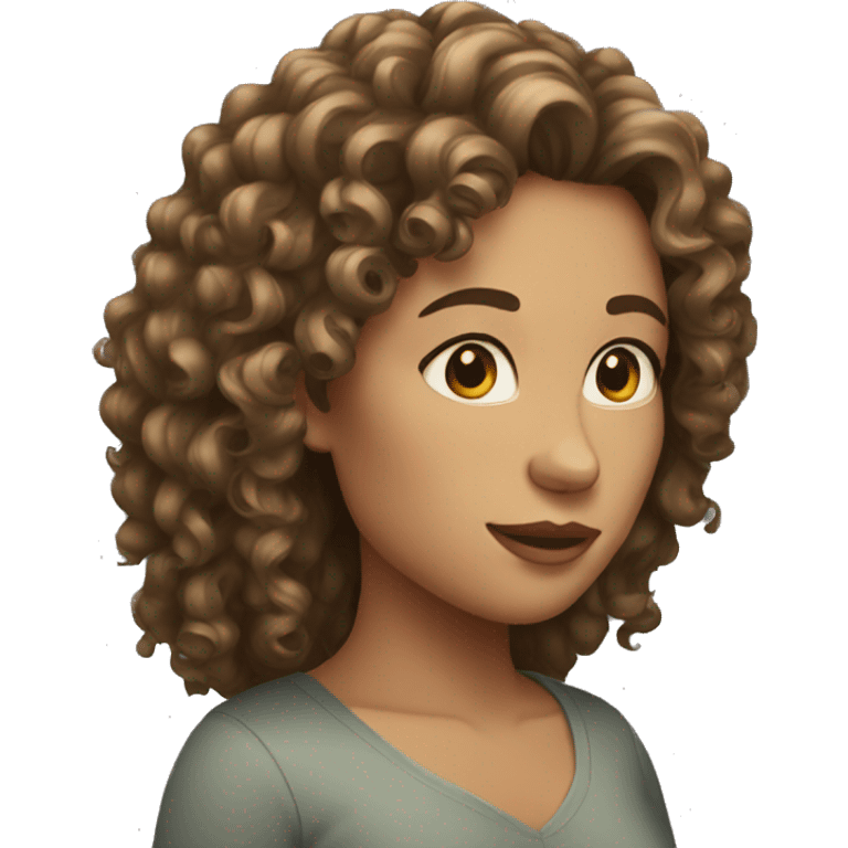 women with curly long hair emoji