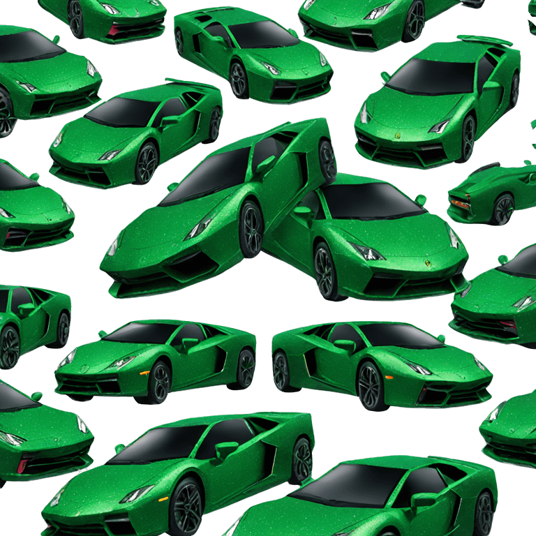 Dark green glitter Lamborghini emoji