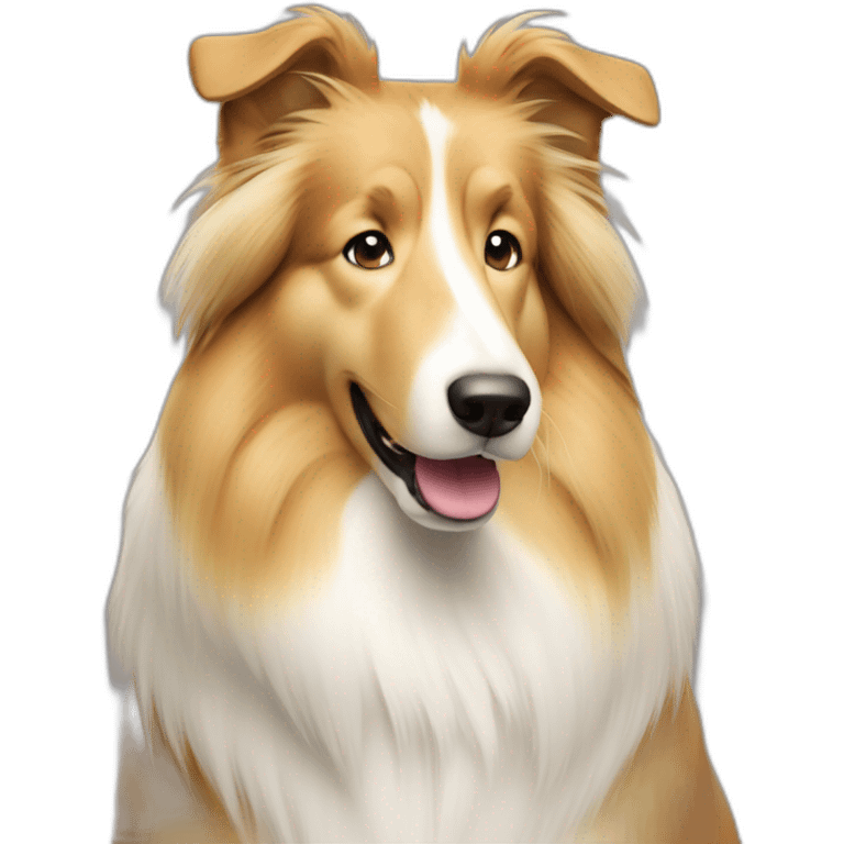 rough collie dog with blonde beautiful girl emoji