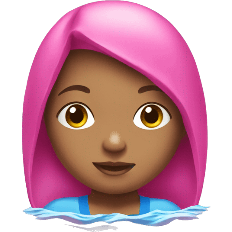 swimming little girl with pink suit emoji