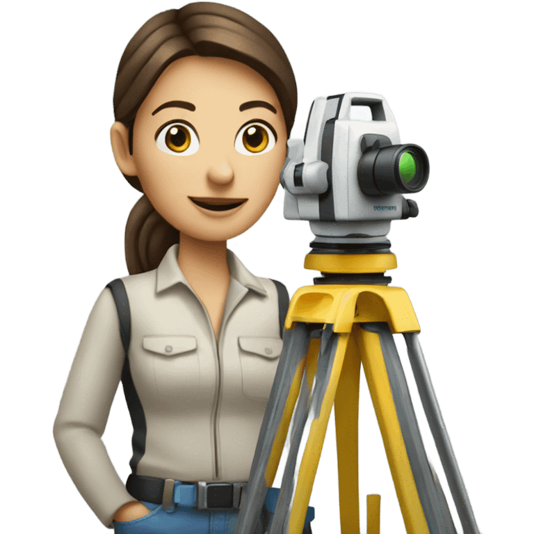 Women Land surveyor with total station emoji