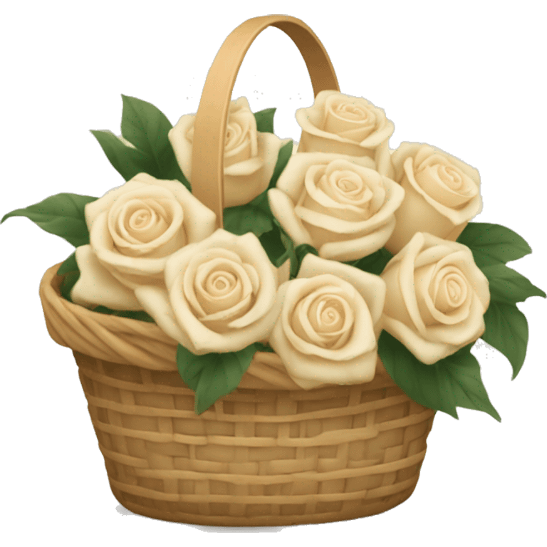 beige basket and not white roses emoji