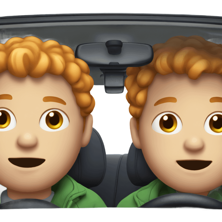 fat ginger boy in car  emoji