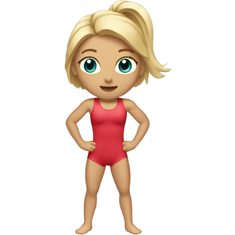 Gimnasta rubia mujer emoji