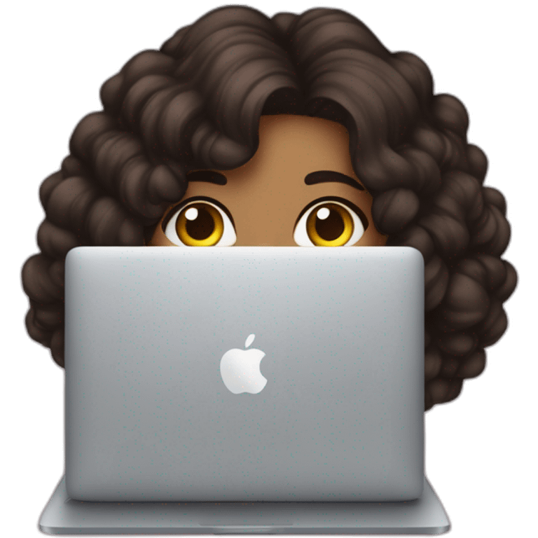 Camila monrroe con una MacBook  emoji