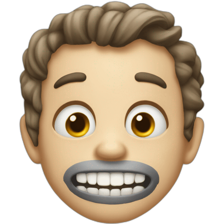 mewing - jaw - giant mouth big eyes. - Realistic emoji