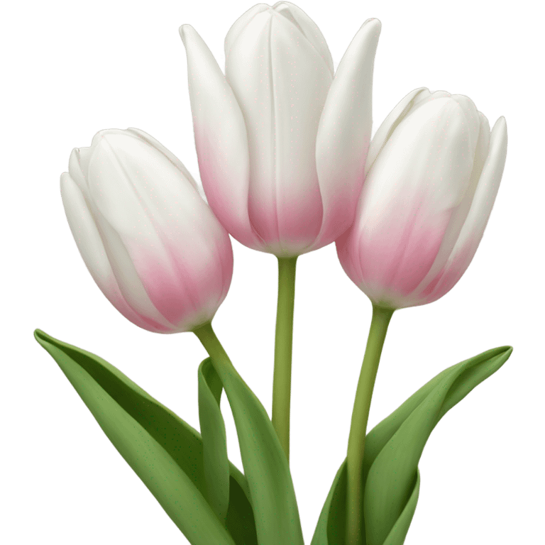 White tulips with a bit of pink emoji